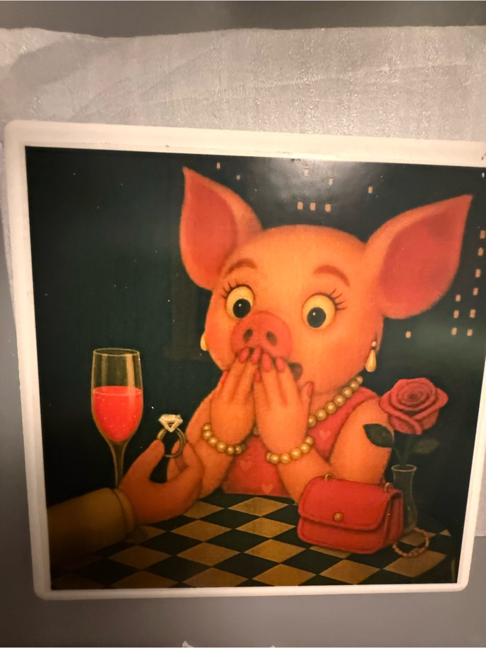 Set of Romantic PIG Coasters